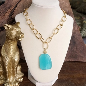 Statement Natural Stone Chain necklace Simple Choice