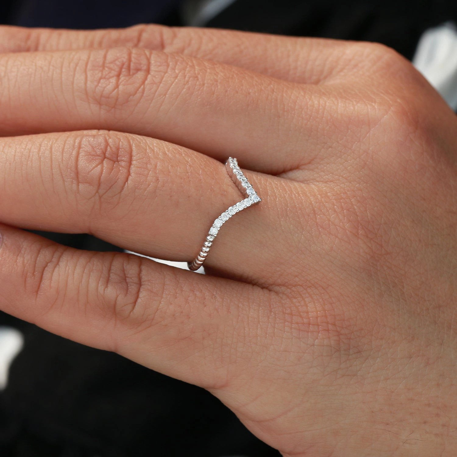 Kite Moss Agate Three Stones Engagement Ring Set 2pcs - Delilah Beach Vibes Shiny Treasures