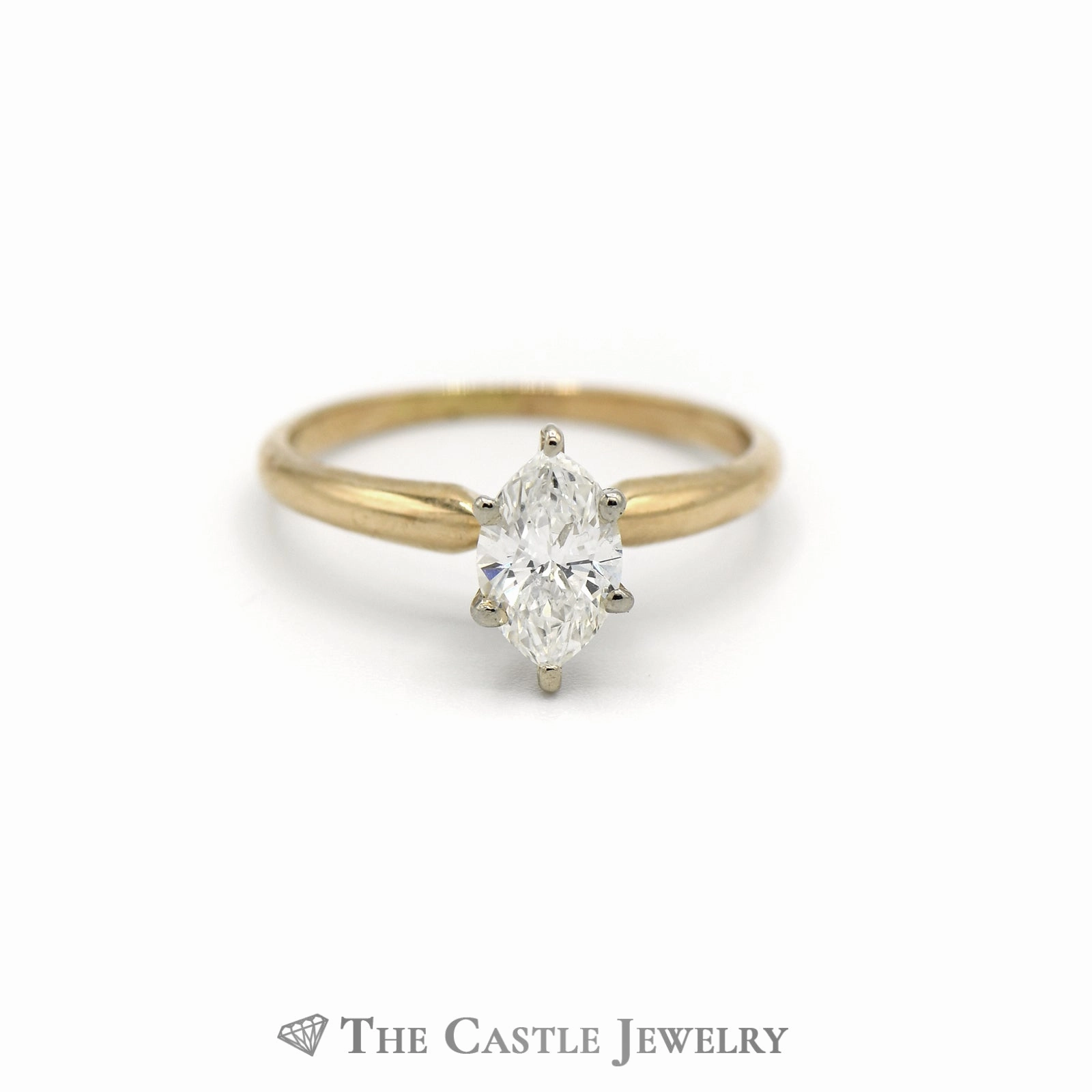 Distinctive Accessory Representational Piece .65ct Marquise Diamond Solitaire Ring in 14KT Yellow Gold