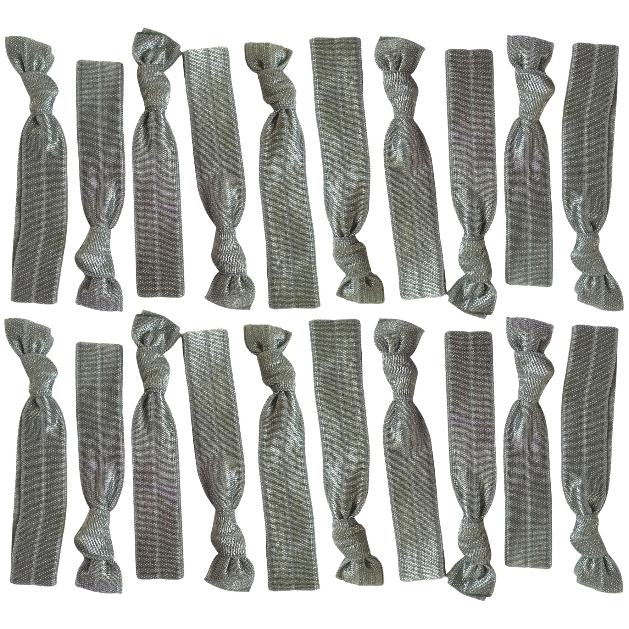 Gray Ribbon Hair Ties - 20 Pack