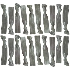 Gray Ribbon Hair Ties - 20 Pack