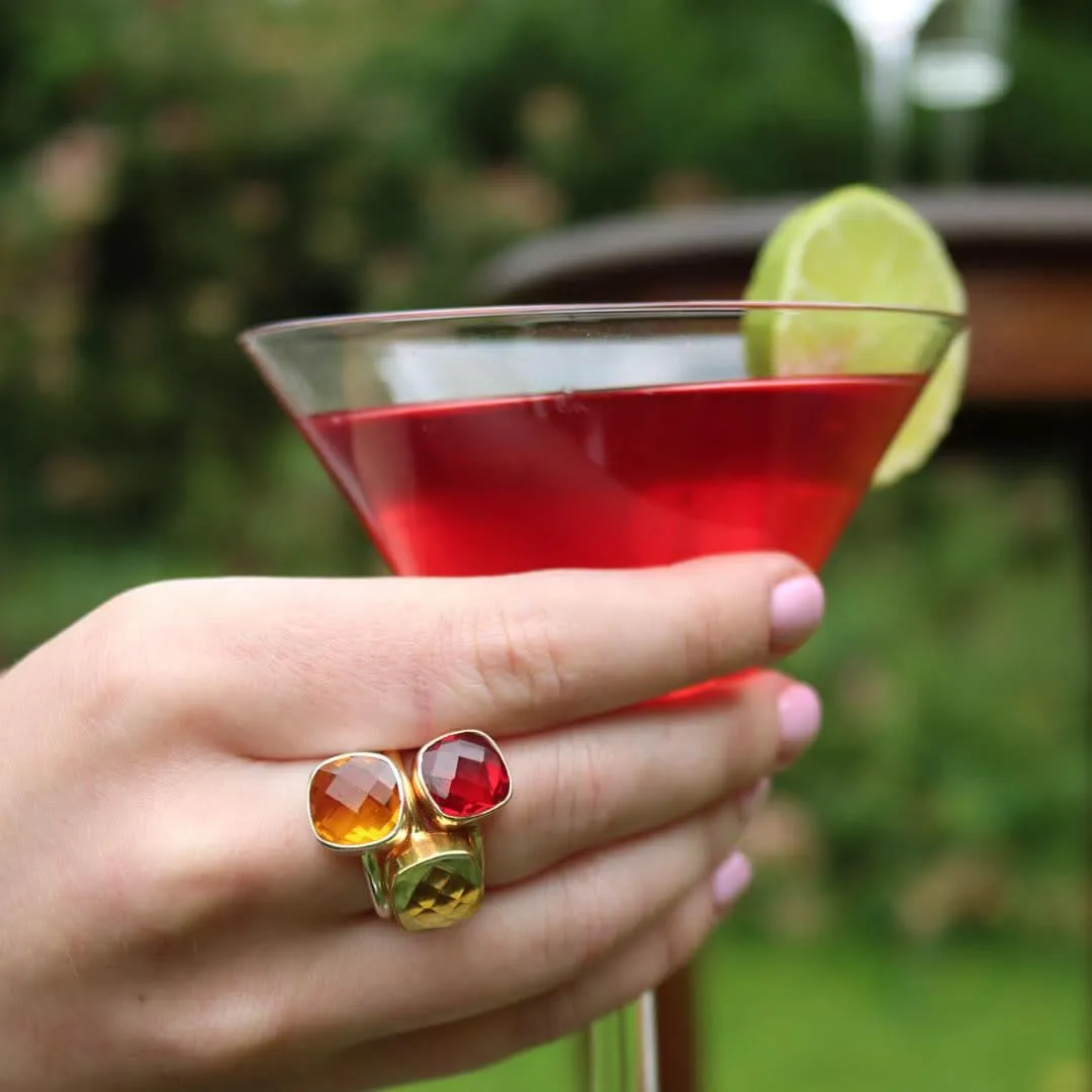 Green Amethyst Cocktail Ring | Rose Gold