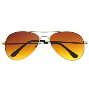 grinderPUNCH Aviator Style Sunglasses Bronze Color Metal Frame Men Women
