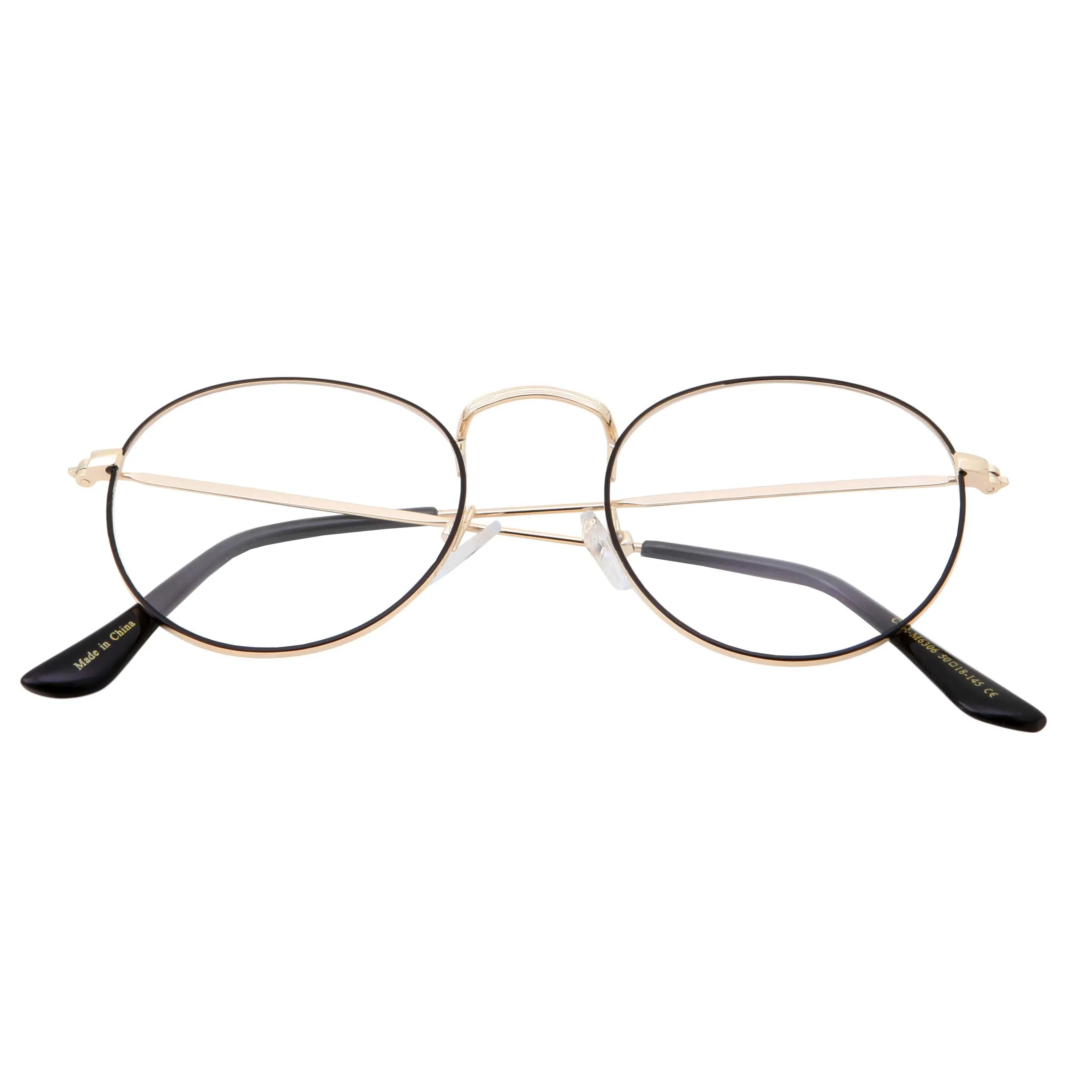 grinderPUNCH Halloween Costume Women Clear Lenses Oval Glasses