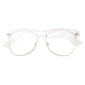 grinderPUNCH Retro Metal Semi-Rimless Fashion Clear Lens Glasses - Unisex