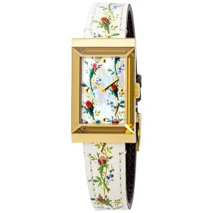 Gucci G-Frame Mother of Pearl Floral Dial Ladies Watch YA147407