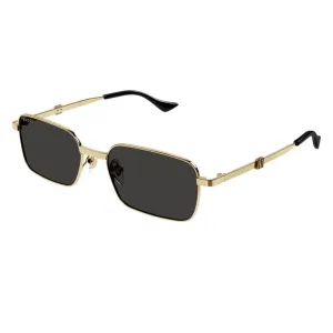 Gucci GG1495S 001 Men’s Sunglasses - Gold Frame, Grey Lenses