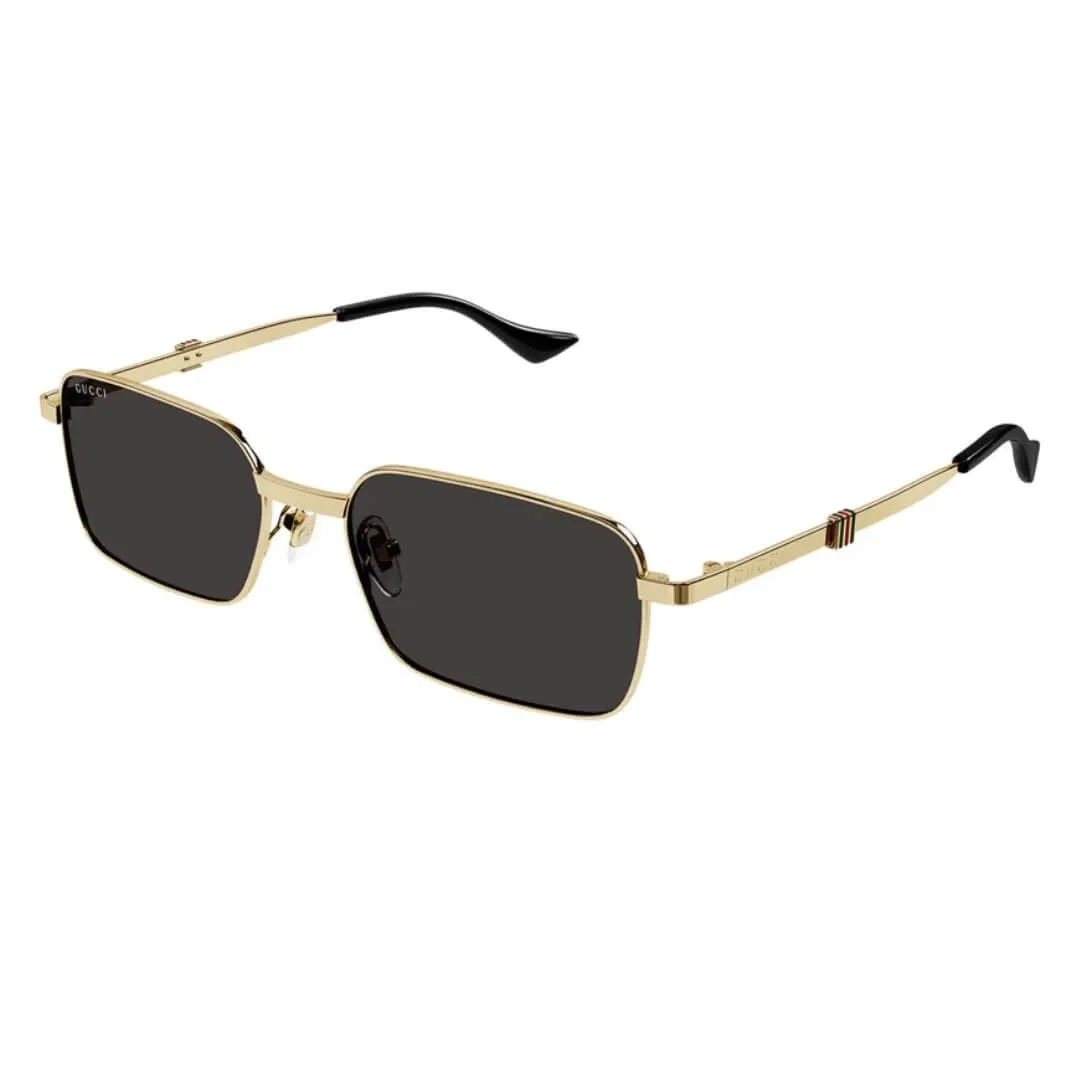 Gucci GG1495S 001 Men’s Sunglasses - Gold Frame, Grey Lenses