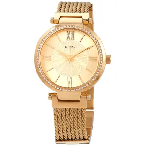 Guess Soho Crystal Gold Dial Yellow Gold PVD Ladies Watch W0638L2