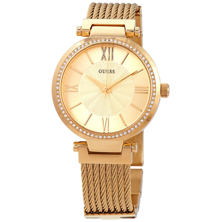 Guess Soho Crystal Gold Dial Yellow Gold PVD Ladies Watch W0638L2
