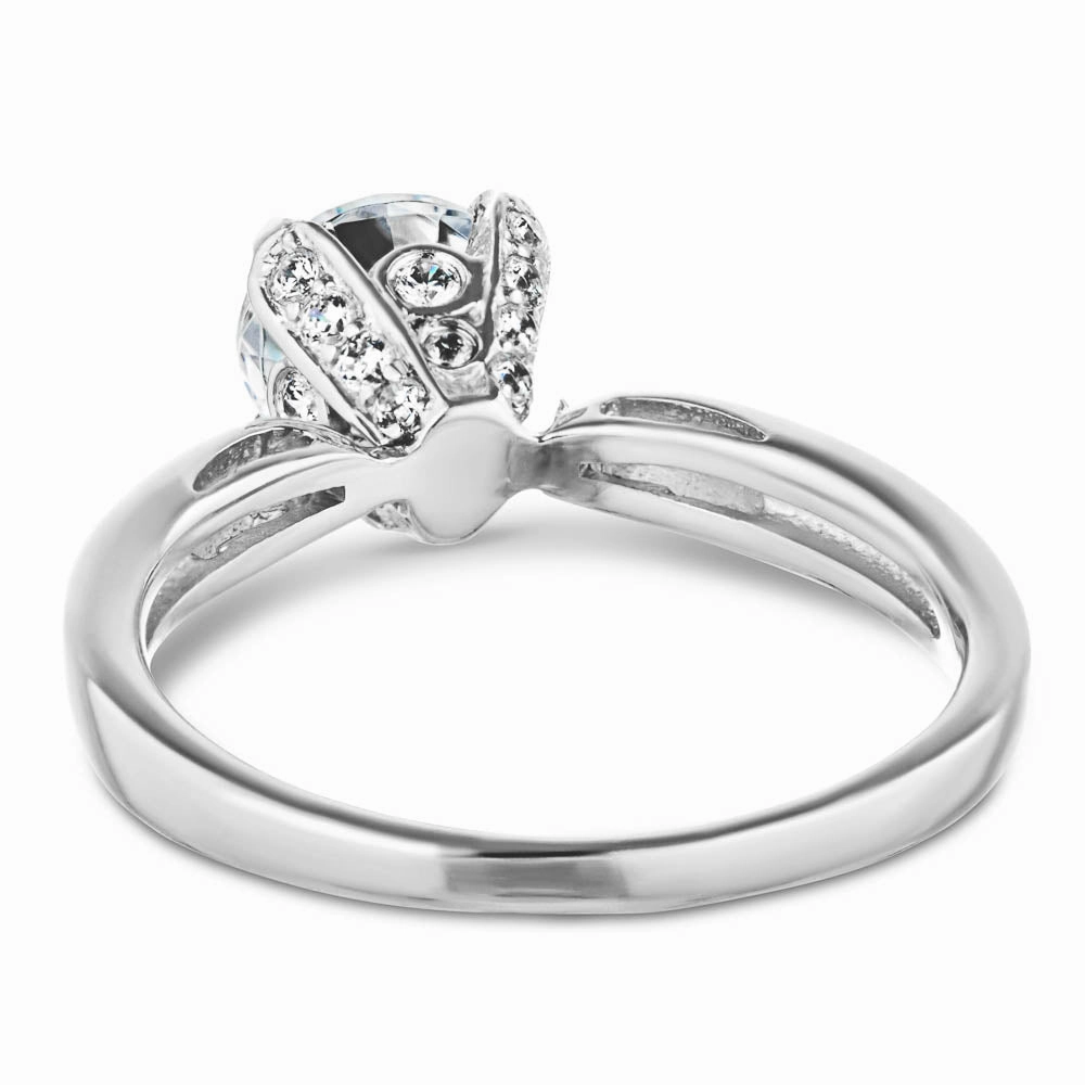 Gwenyth Lab Grown Diamond Four Prong Side Stone Engagement Ring Polished Touch Weekend Look