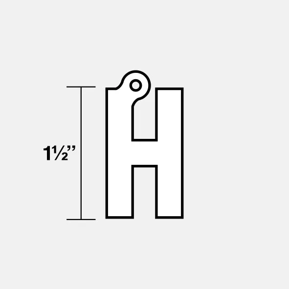 H Letter Pendant with Chain Necklace - Stainless Steel