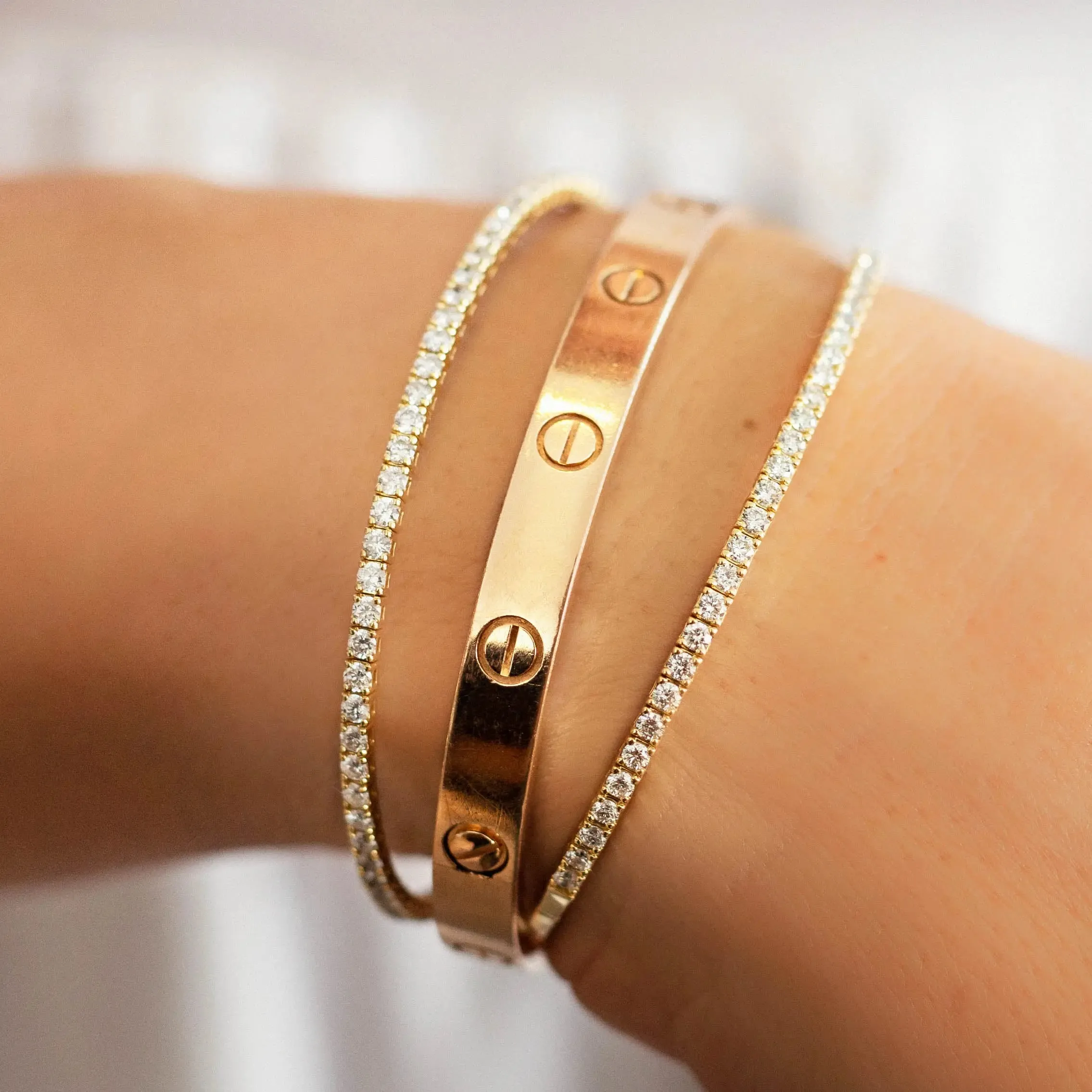 Half Eternity Flexible Diamond Bangle - 1.0 carat