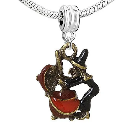 Halloween Witch Dangle European Bead Compatible for Most European Snake Chain Bracelet