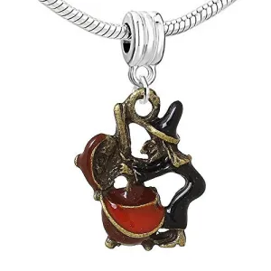 Halloween Witch Dangle European Bead Compatible for Most European Snake Chain Bracelet