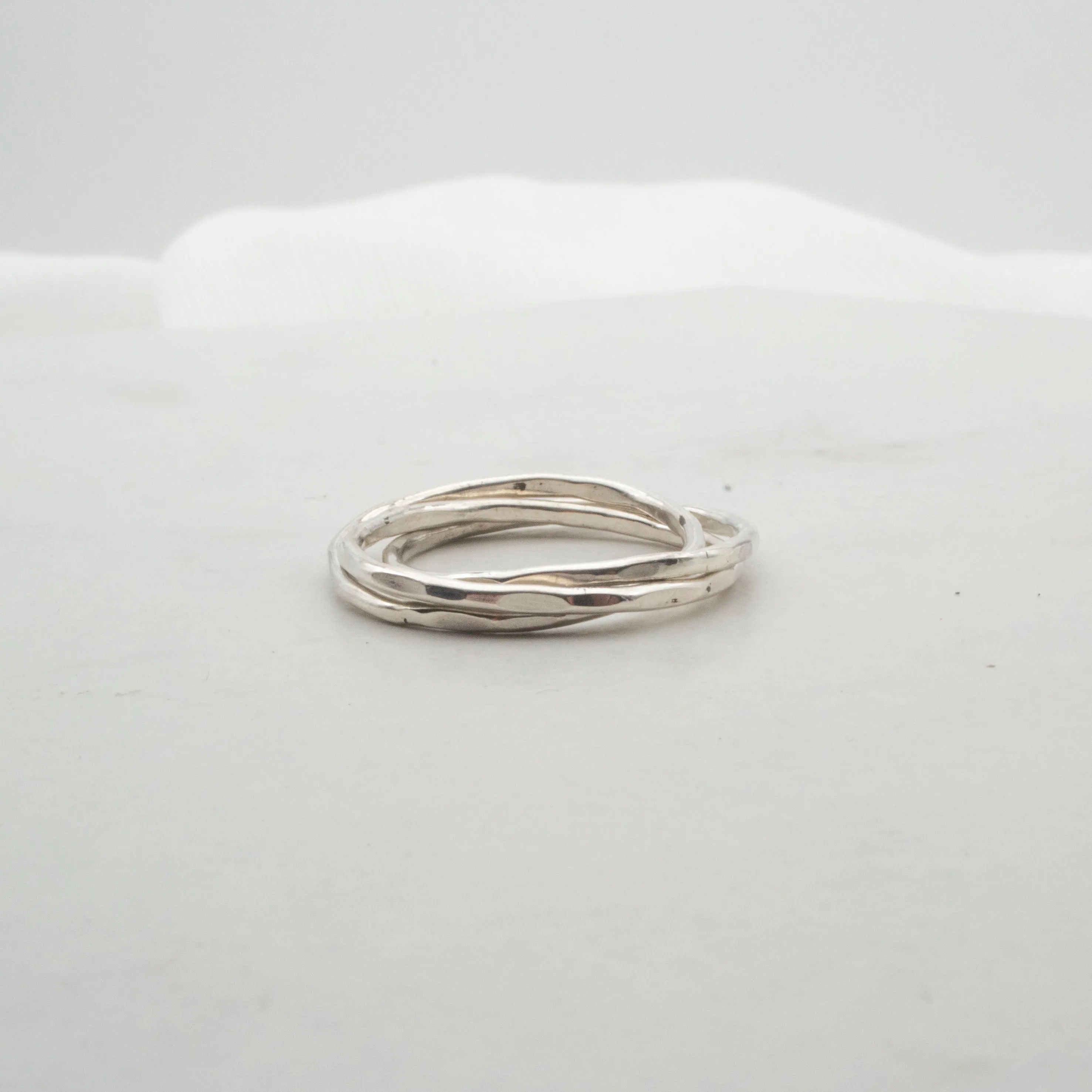 Hammered silver russian wedding ring
