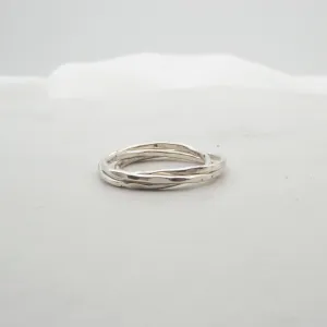 Hammered silver russian wedding ring