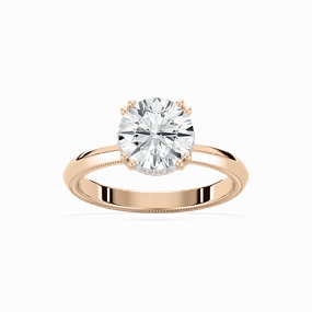 All Around Bold Mark Juno 2 ctw Round Lab Grown Diamond Double Prong Hidden Halo Engagement Ring