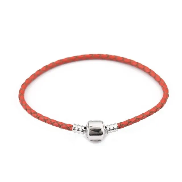 Handmade Leather & Charm Bracelet