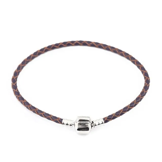 Handmade Leather & Charm Bracelet