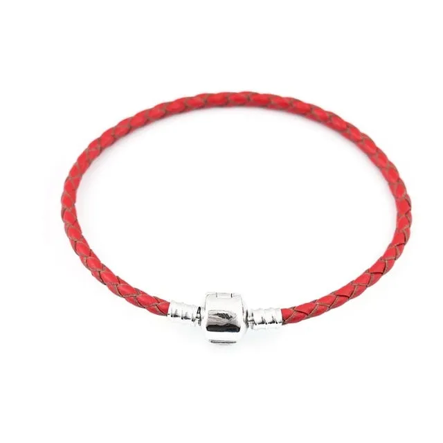 Handmade Leather & Charm Bracelet