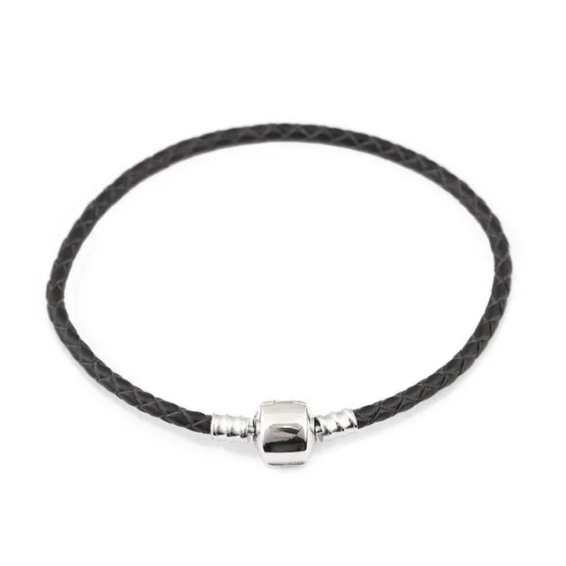 Handmade Leather & Charm Bracelet