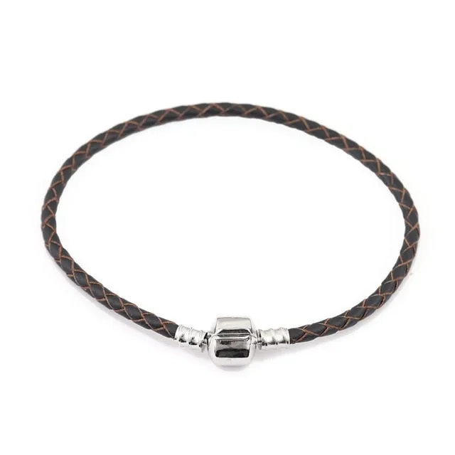 Handmade Leather & Charm Bracelet