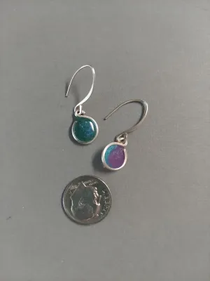 Handmade Lightweight Opal Resin Glass Small Drop Womens Earrings Beads by Bettina
