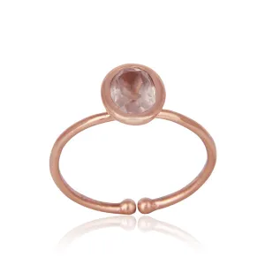 Handmade Oval Rose Quartz Solitaire Ring