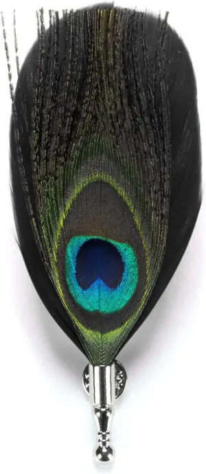 Handmade Peacock Feather Brooch and Lapel Pin for Men and Women - Suit Collar Pin Buckle Accessory