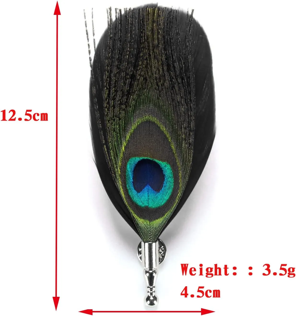 Handmade Peacock Feather Brooch and Lapel Pin for Men and Women - Suit Collar Pin Buckle Accessory