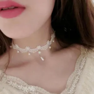 Handmade vintage lace choker