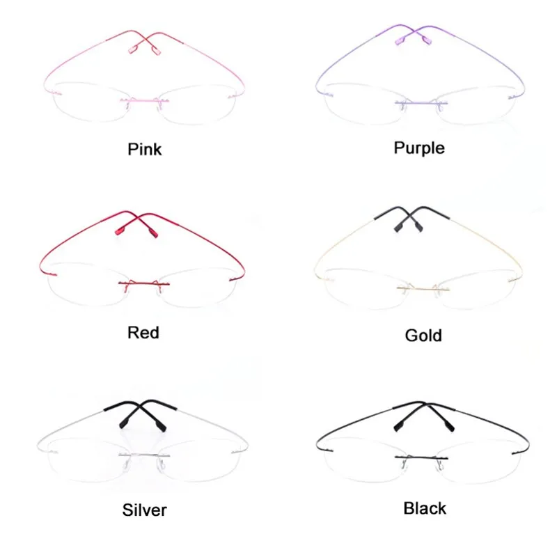 Handoer Unisex Rimless Customized Shaped Lenses 865 Titanium Eyeglasses
