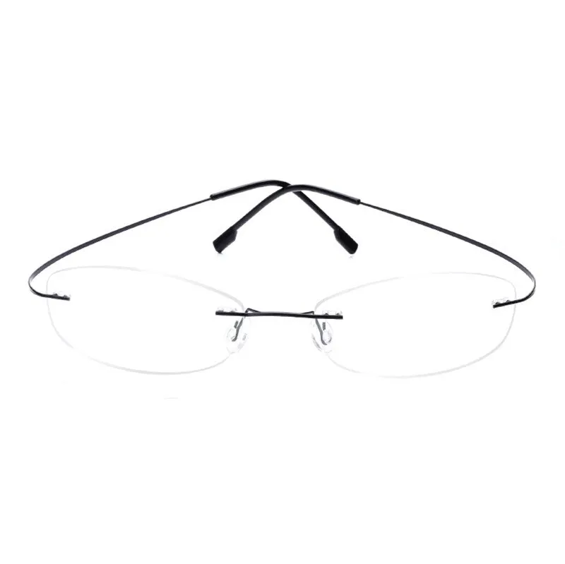 Handoer Unisex Rimless Customized Shaped Lenses 865 Titanium Eyeglasses
