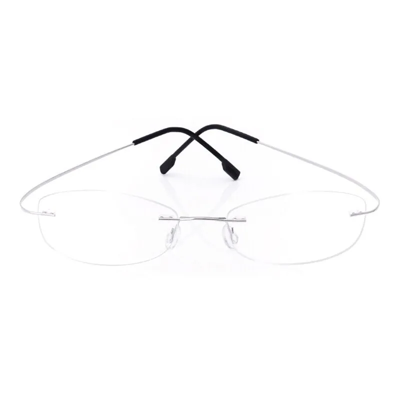 Handoer Unisex Rimless Customized Shaped Lenses 865 Titanium Eyeglasses