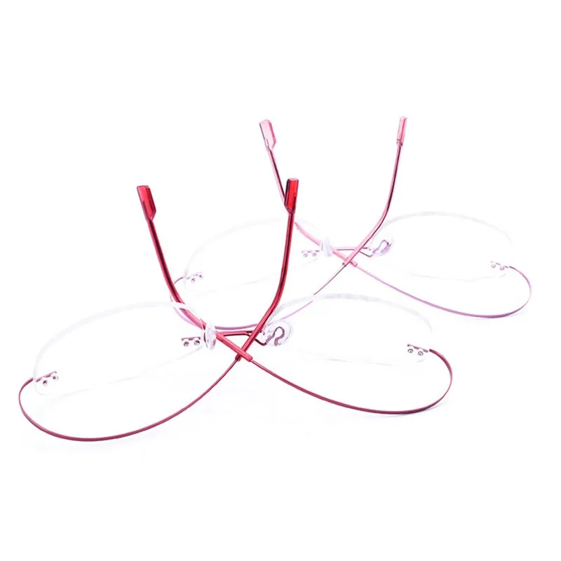 Handoer Unisex Rimless Customized Shaped Lenses 865 Titanium Eyeglasses