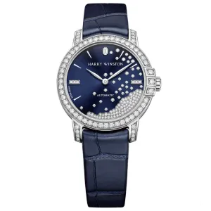 Harry Winston Midnight Blue Sunray Diamond Dial Automatic Ladies Watch MIDAHM29WW002