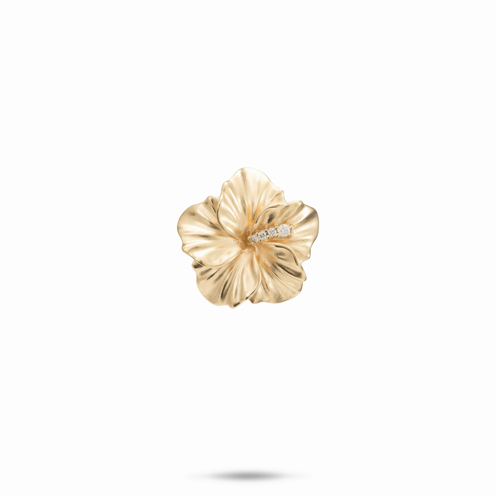 Luminous Glow Hawaiian Gardens Hibiscus Pendant in Gold with Diamonds - 15mm