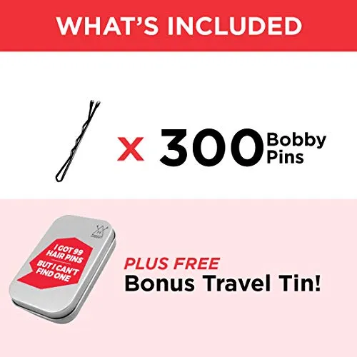 Hawwwy Bulk Bobby Pins Black 300 Count   FREE case