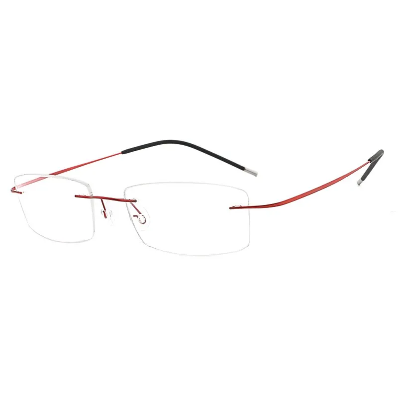 Hdcrafter Rimless Rectangle Titanium Frame Eyeglasses Unisex