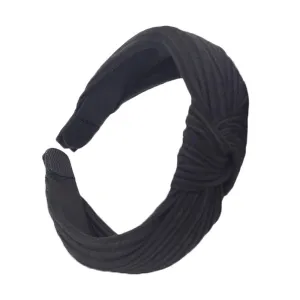 Headbands for Women Girls Bow Knotted Turban Headbands Hair Hoops Headpiece For Daily (Black, One Size)