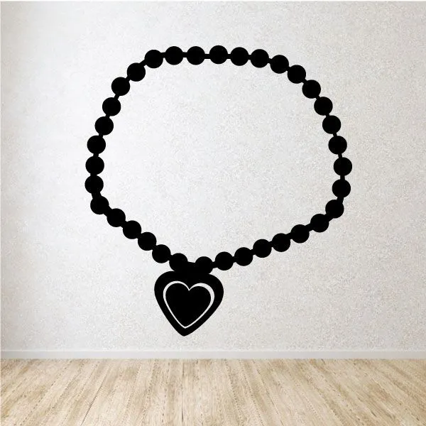 Heart Beaded Necklace Decal