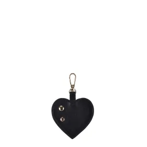 Heart Rivet Bagcharm Silky Black w. Gold