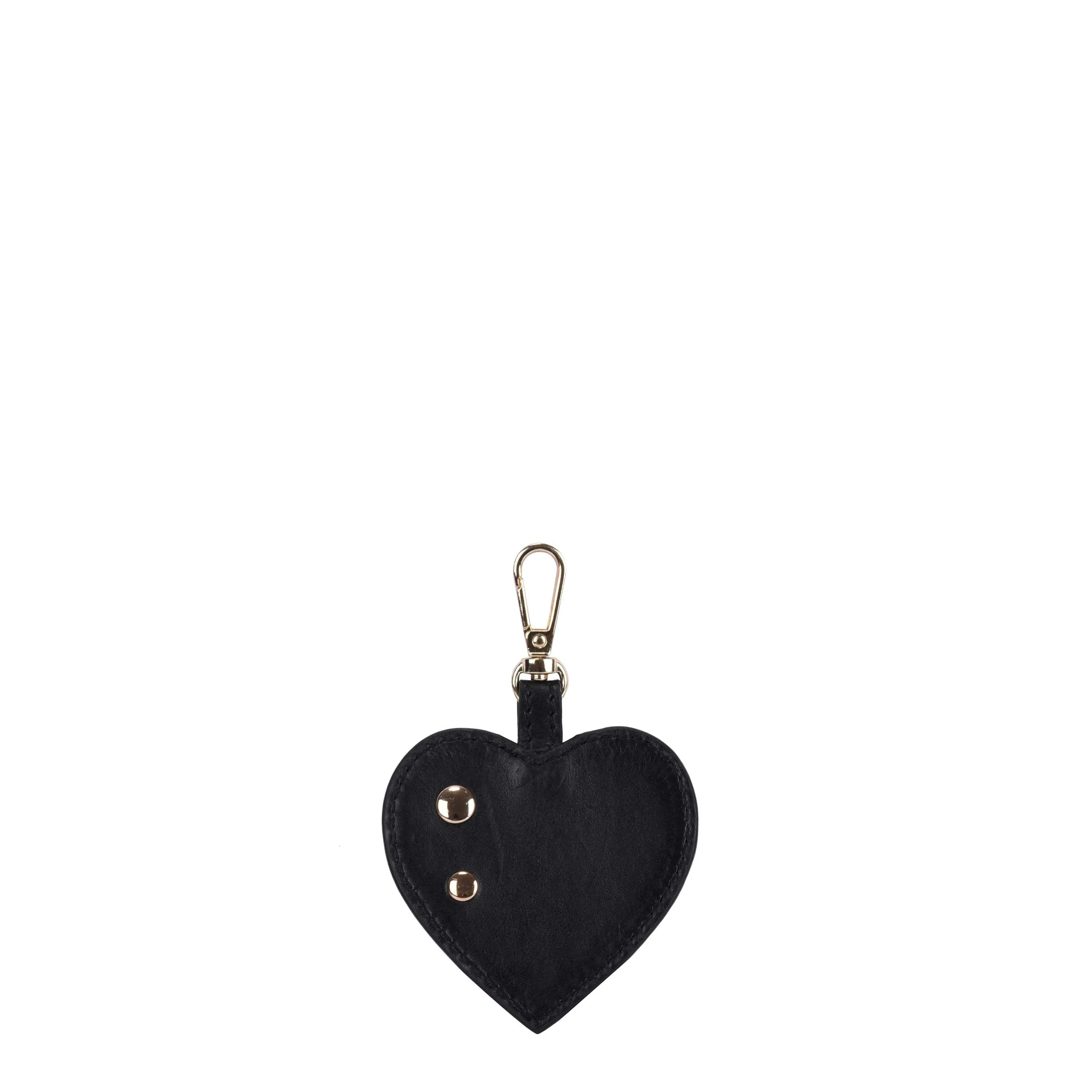 Heart Rivet Bagcharm Silky Black w. Gold