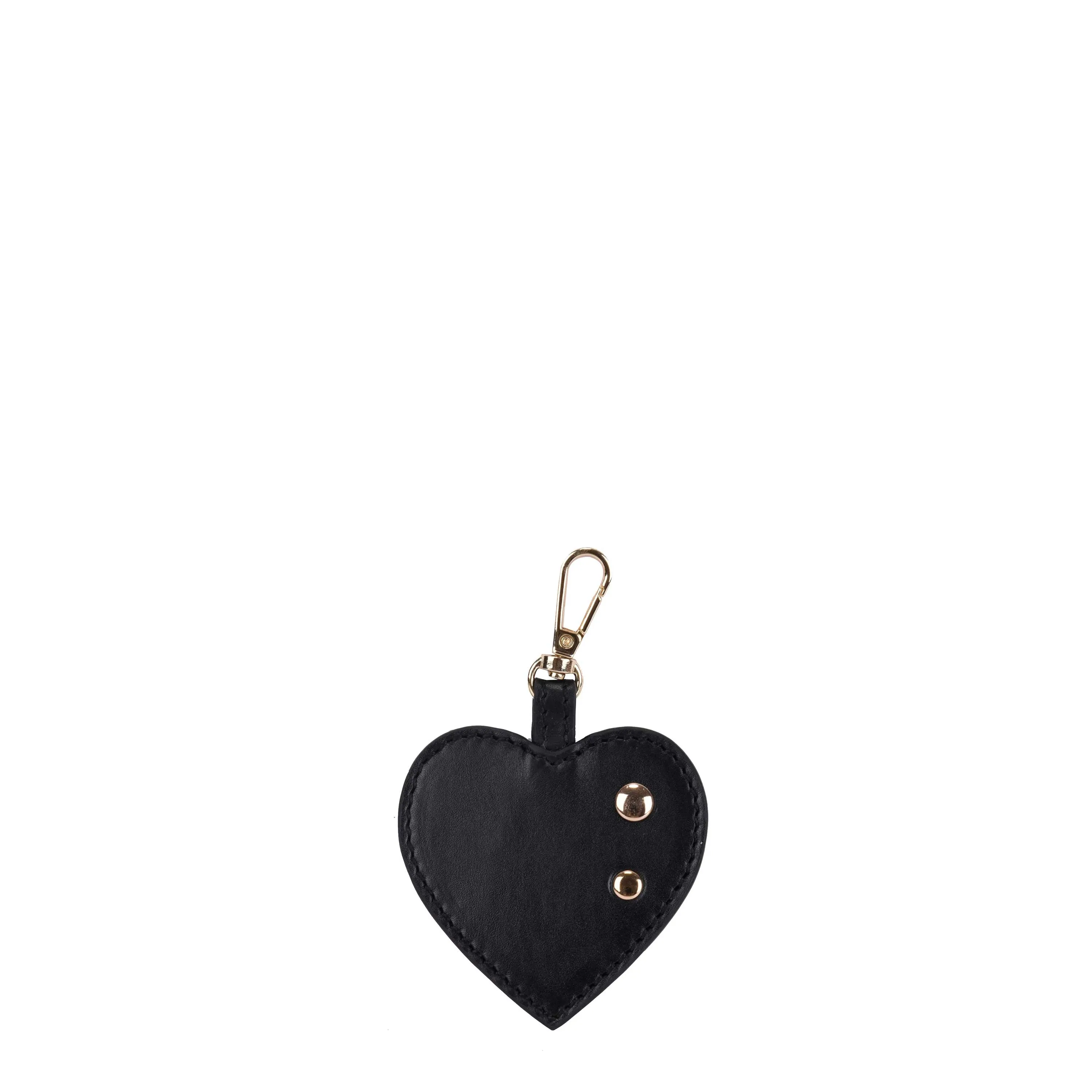 Heart Rivet Bagcharm Silky Black w. Gold
