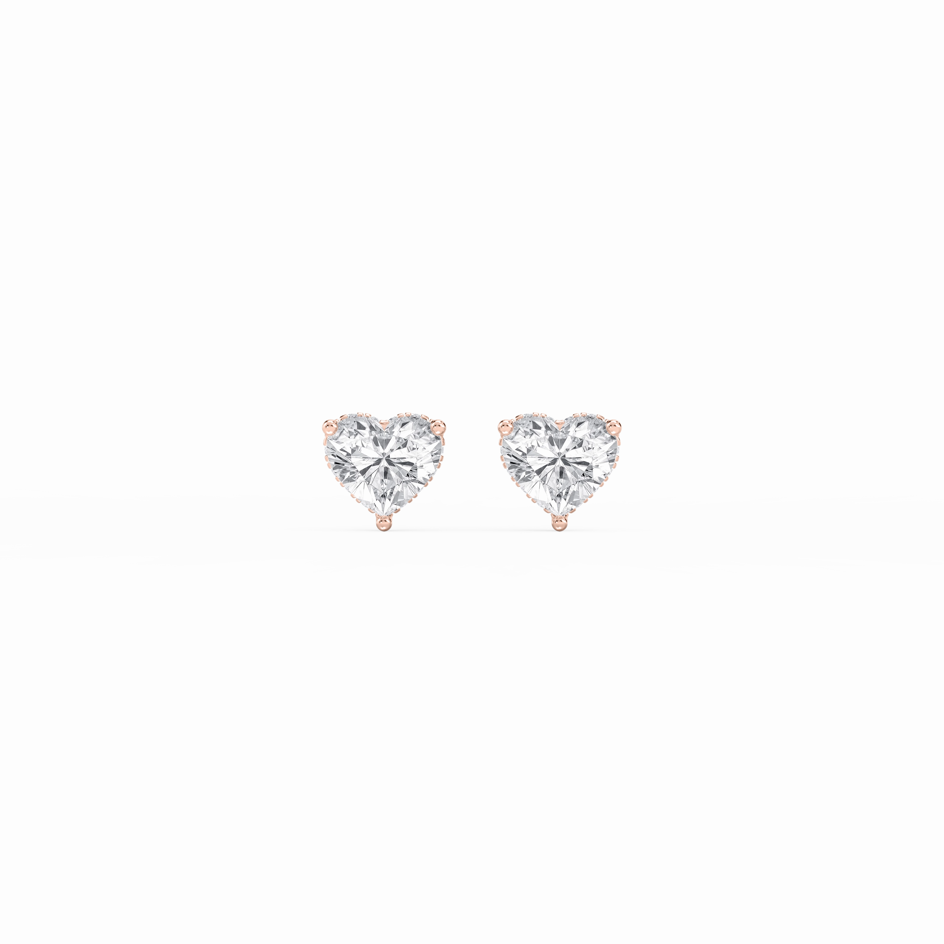 Heart Lab Grown Diamond Hidden Halo Stud Earrings Delicate Must-Have