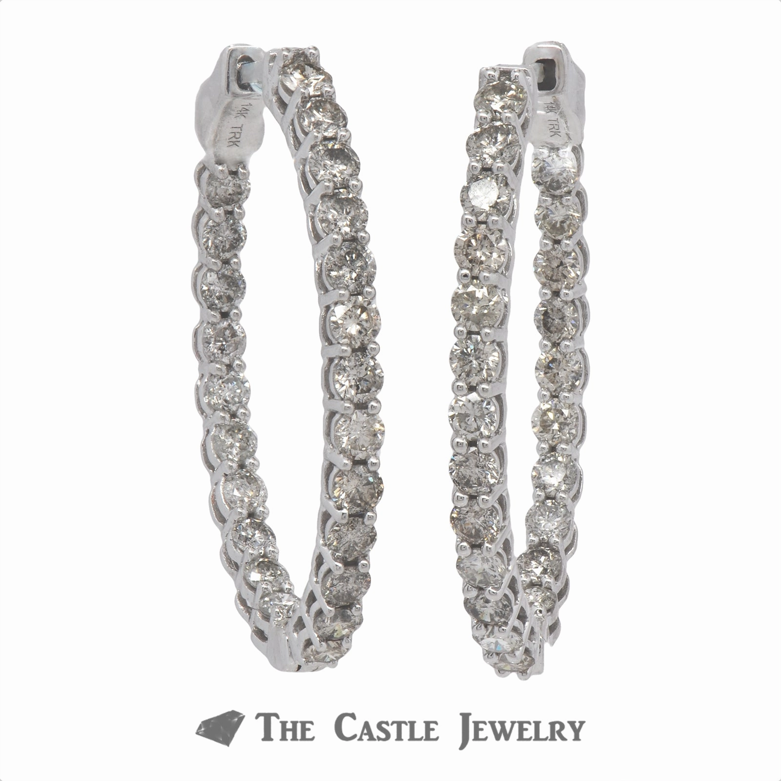 Comfortable Essential 2cttw Oval Diamond Hollywood Hoop Earrings