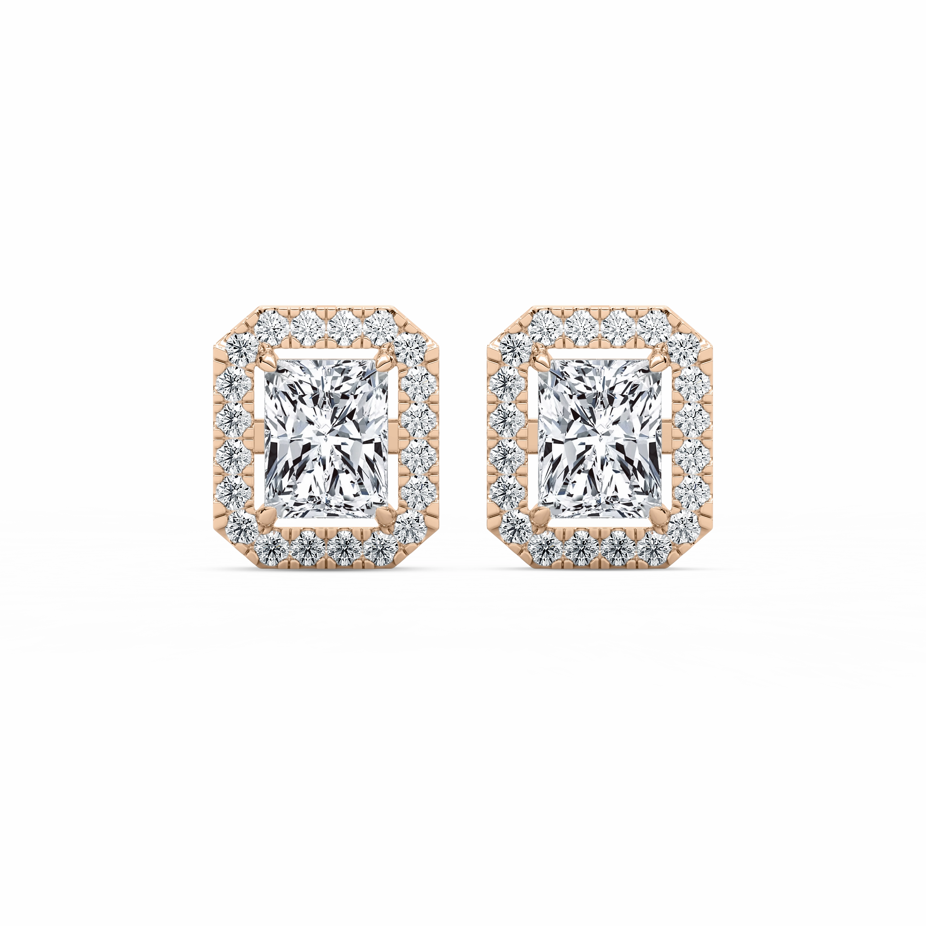 2 ? ctw Radiant Lab Grown Diamond Halo Stud Earrings Decorative Accessory