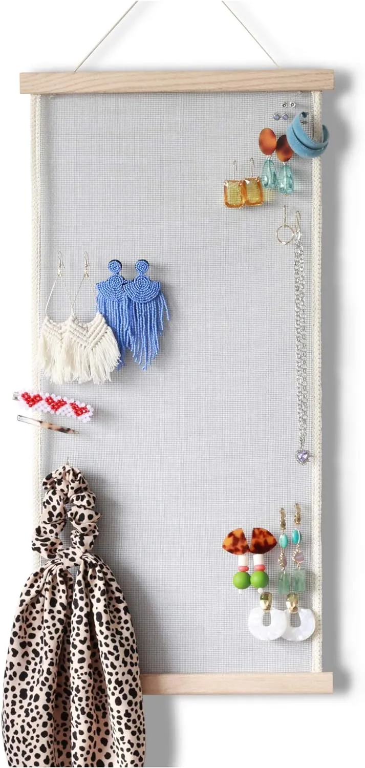 Heesch Earring Organizer Holder Display Wall Mount Hanging Jewelry Stud Earrings Necklaces Holder for Women Girls Hair Clips Hanger