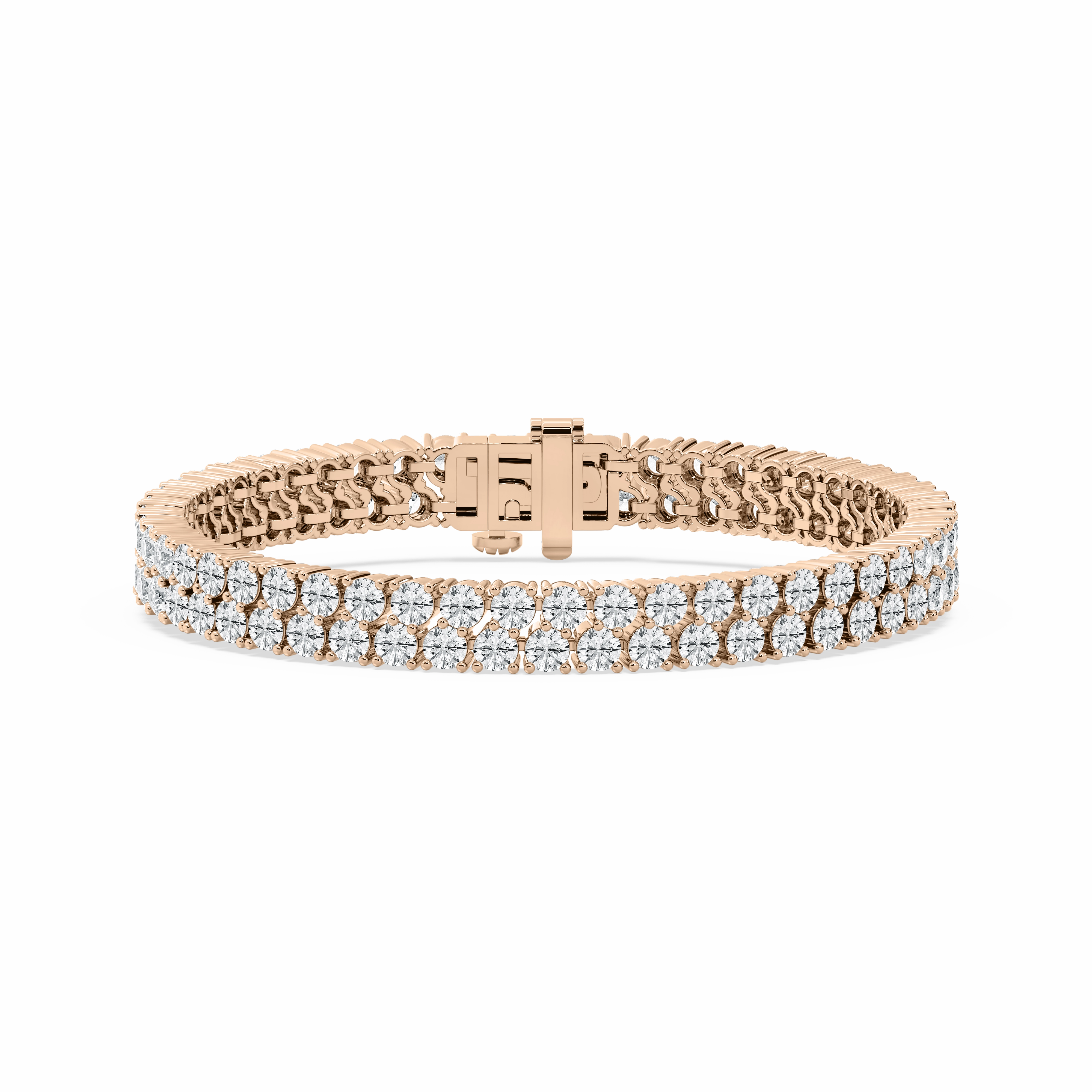 Great deal 10 ctw Round Lab Grown Diamond Offset Double Row Tennis Bracelet  - 7 Inches